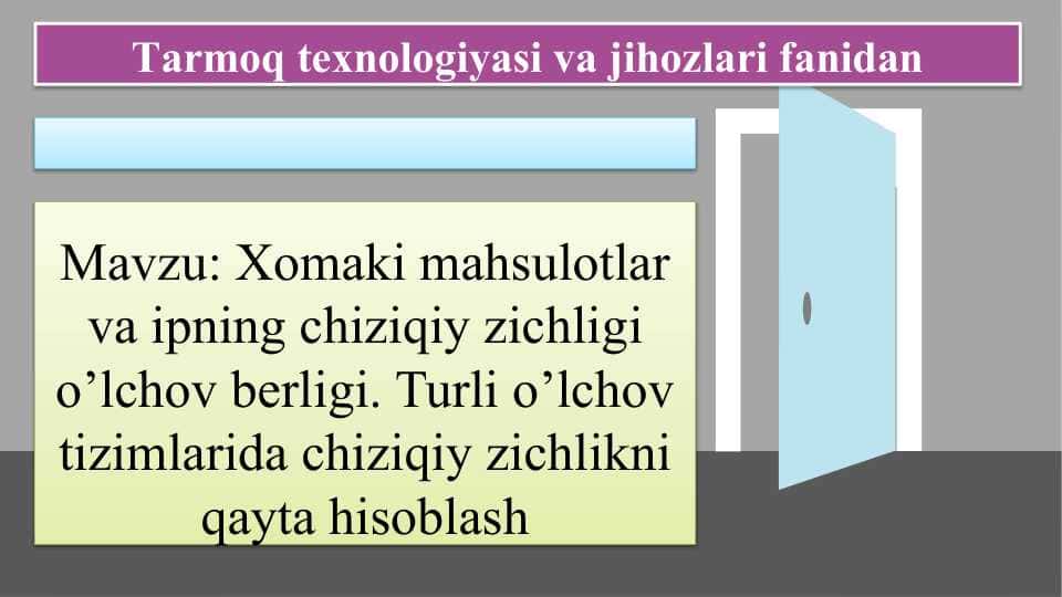 armoq texnologiyasi va jihozlari fanidan