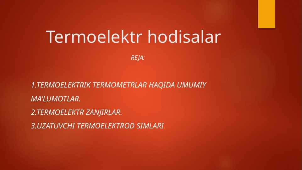 Termoelektr hodisalar