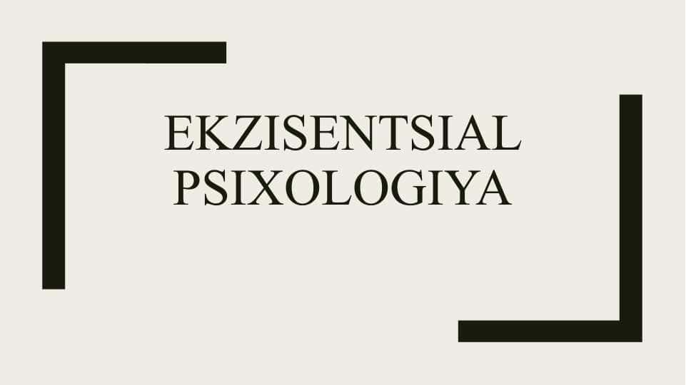Ekzisentsial psixologiya