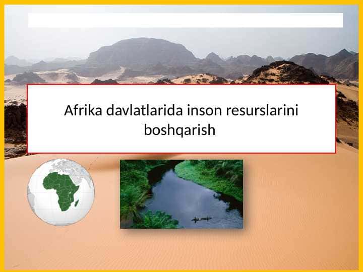 Afrika davlatlarida inson resurslarini boshqarish