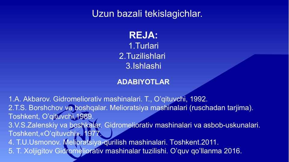 Uzun bazali tekislagichlar