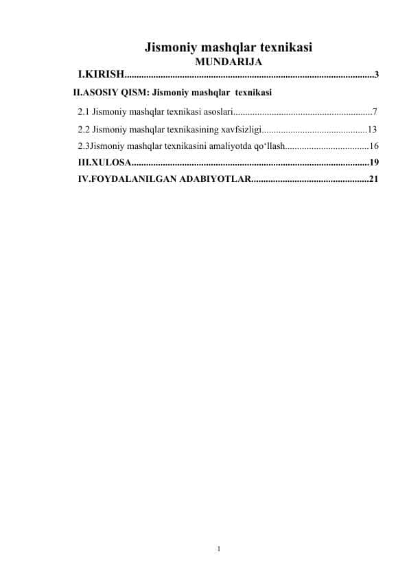 Jismoniy mashqlar texnikasi