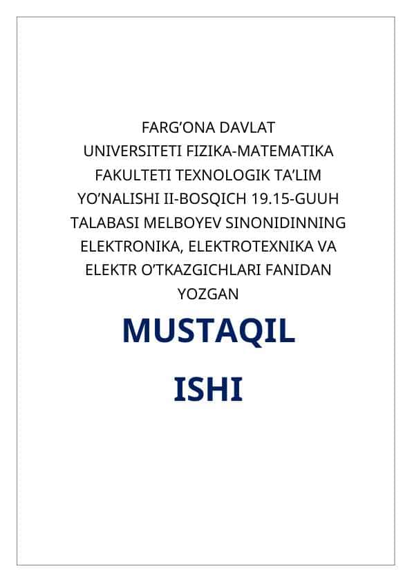 O’zgaruvchan tok zanjirlari uchun om qonunlari. ketma-ket va paralle ulangan elementlar uchun qarshilik va quvvatlar uchburchaklari. tok va kuchlanishlar rezonansi.