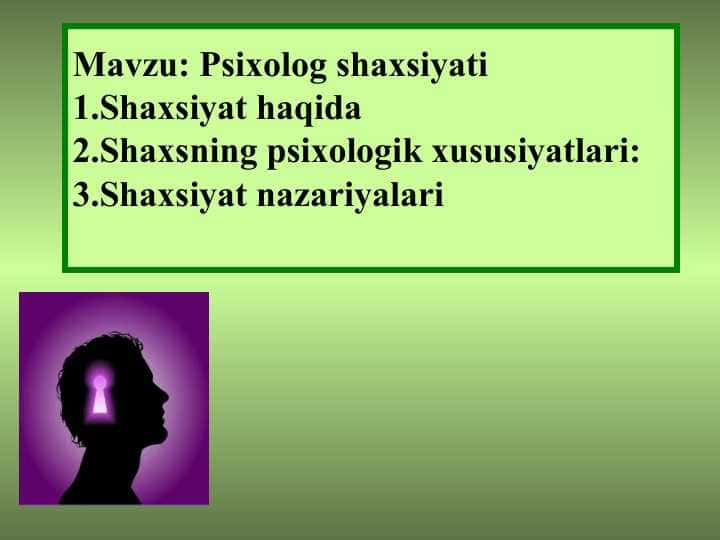 Psixolog shaxsiyati
