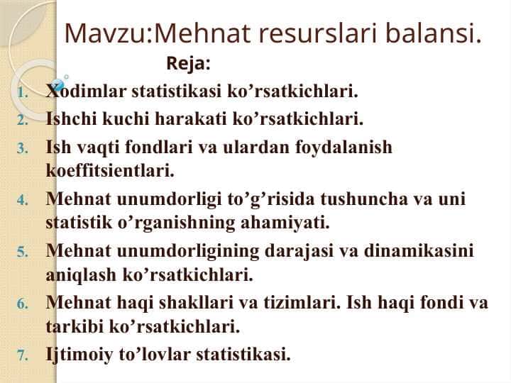 Mehnat resurslari balansi
