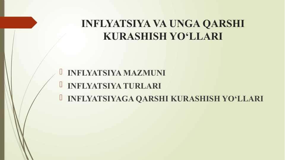 INFLYATSIYA VA UNGA QARSHI KURASHISH YO‘LLARI