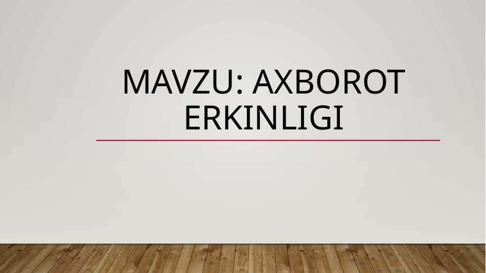 Axborot erkinligi