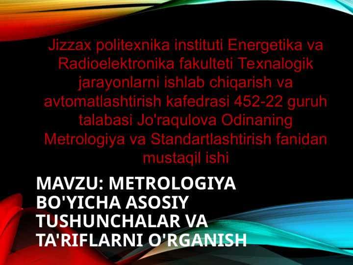 Mavzu standartlashtirish, uning maqsad va vazifalari