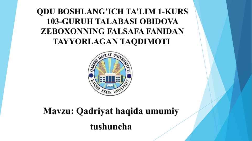 Qadriyat haqida umumiy tushuncha