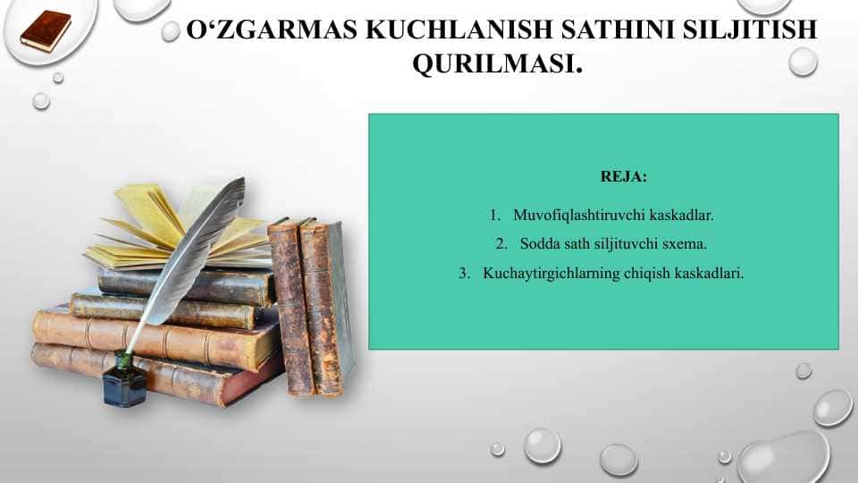 О‘zgarmas kuchlanish sathini siljitish qurilmasi