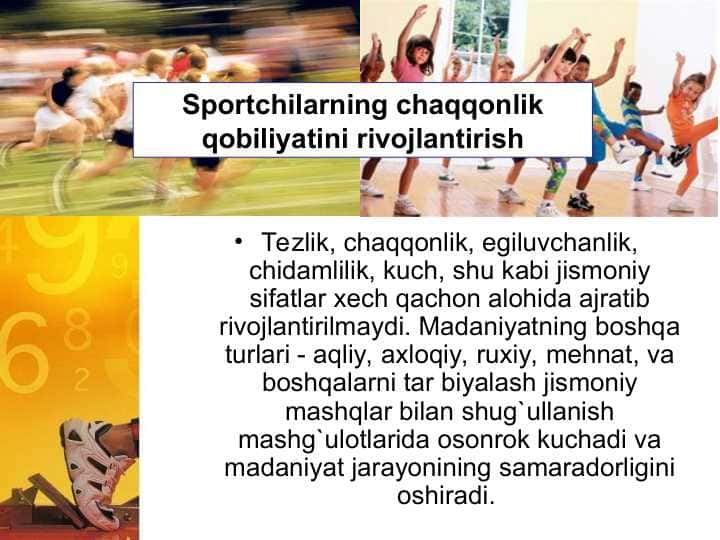 Sportchilarning chaqqonlik qobiliyatini rivojlantirish