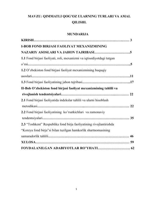 QIMMATLI QOG’OZ ULARNING TURLARI VA AMAL QILISHI..docx