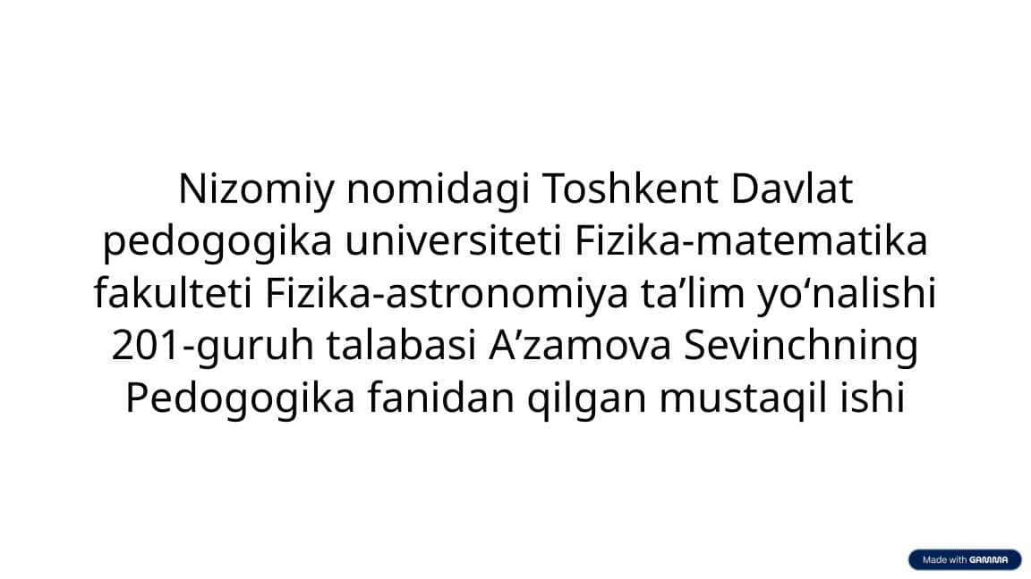 Imom al-Buxoriyning pedagogik g'oyalari (Al-Adab Al-Mufrad kitobi asosida)