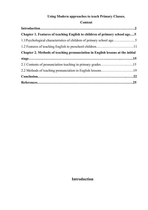 Using Modern approaches to teach Primary Classes.