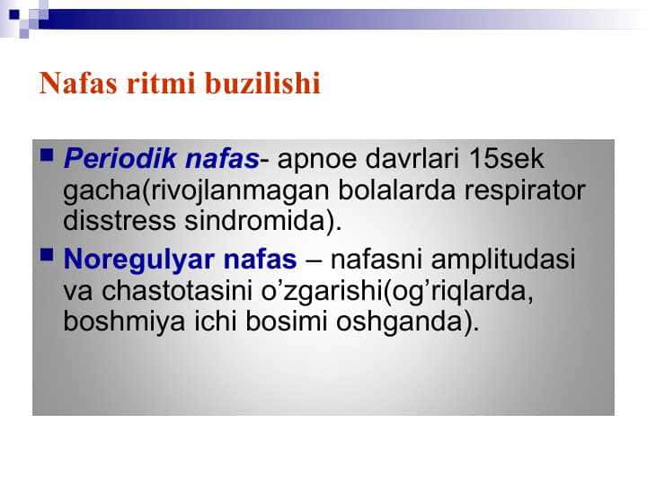 Nafas ritmi buzilishi