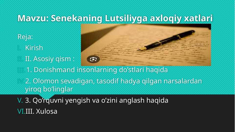 Senekaning Lutsiliyga axloqiy xatlari