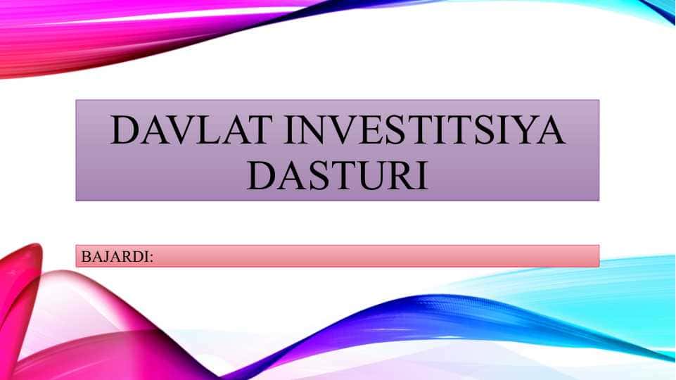 Davlat investitsiya dasturi
