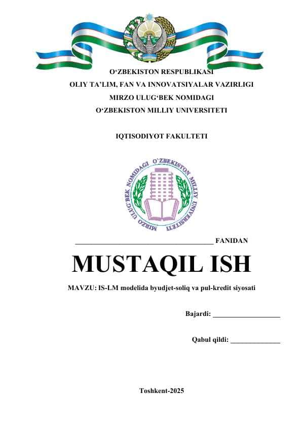 IS-LM modelida byudjet-soliq va pul-kredit siyosati