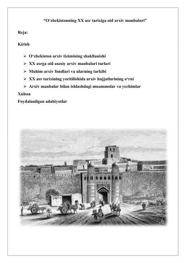 “O‘zbekistonning XX asr tarixiga oid arxiv manbalari” 25