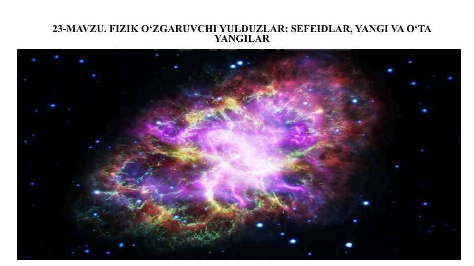 Fizik O‘zgaruvchi Yulduzlar: Sefeidlar, Yangi va O‘ta Yangilar