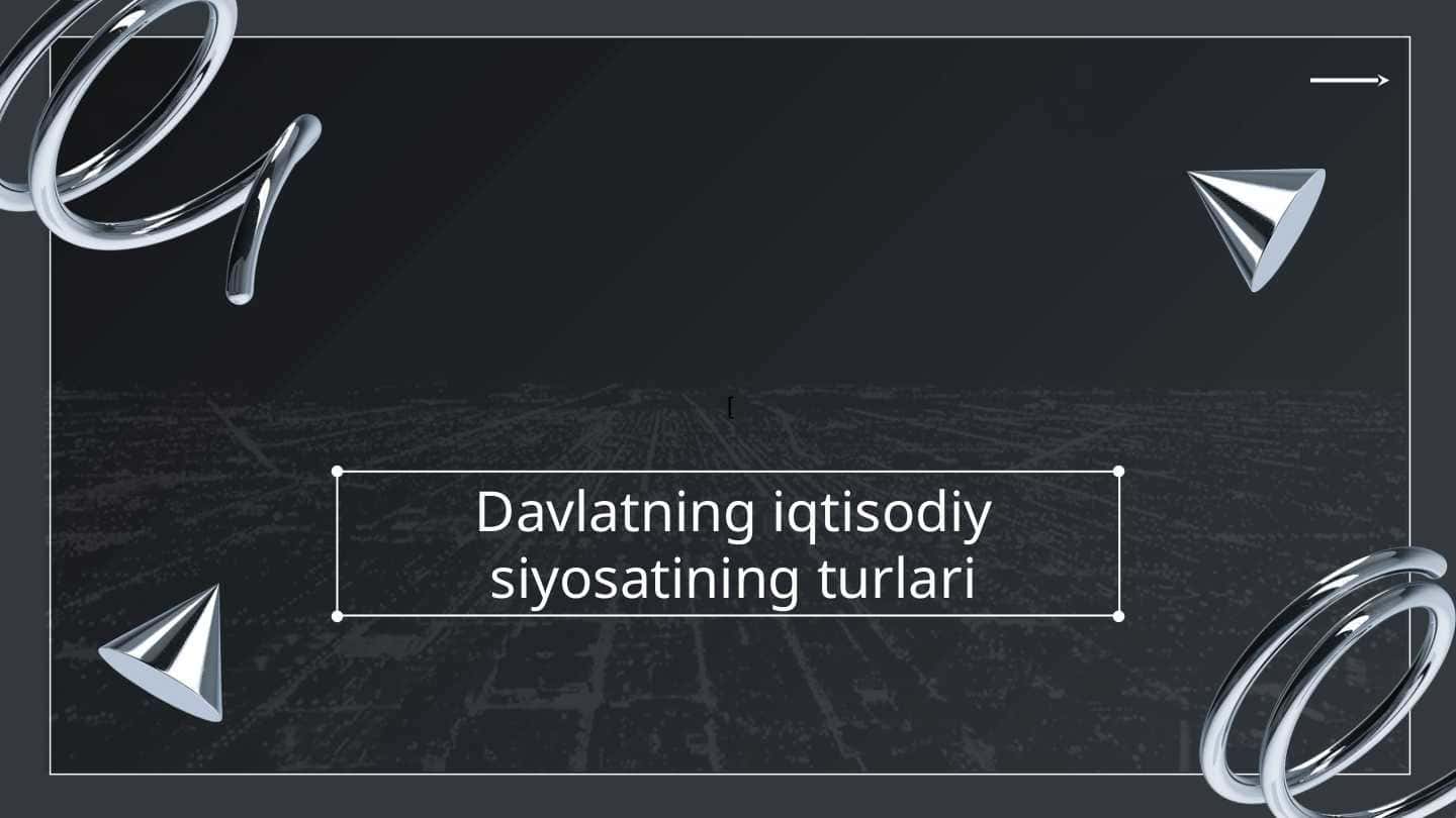 Davlatning iqtisodiy siyosatining turlari