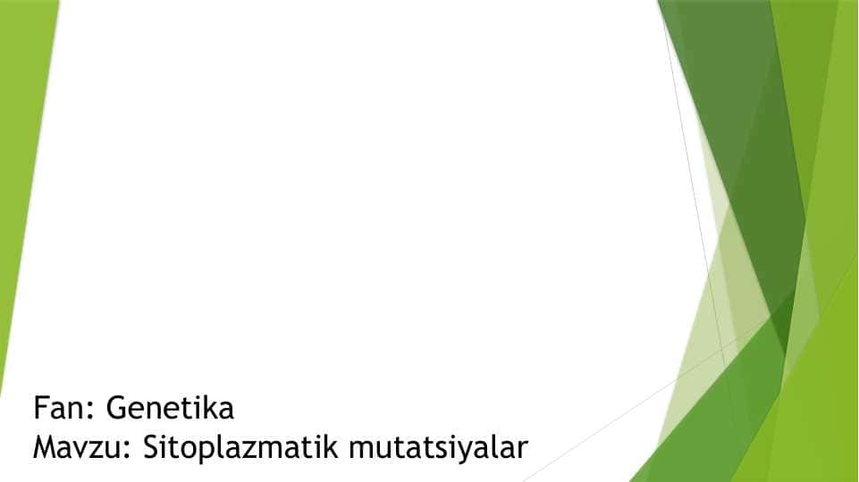Sitoplazmatik mutatsiyalar