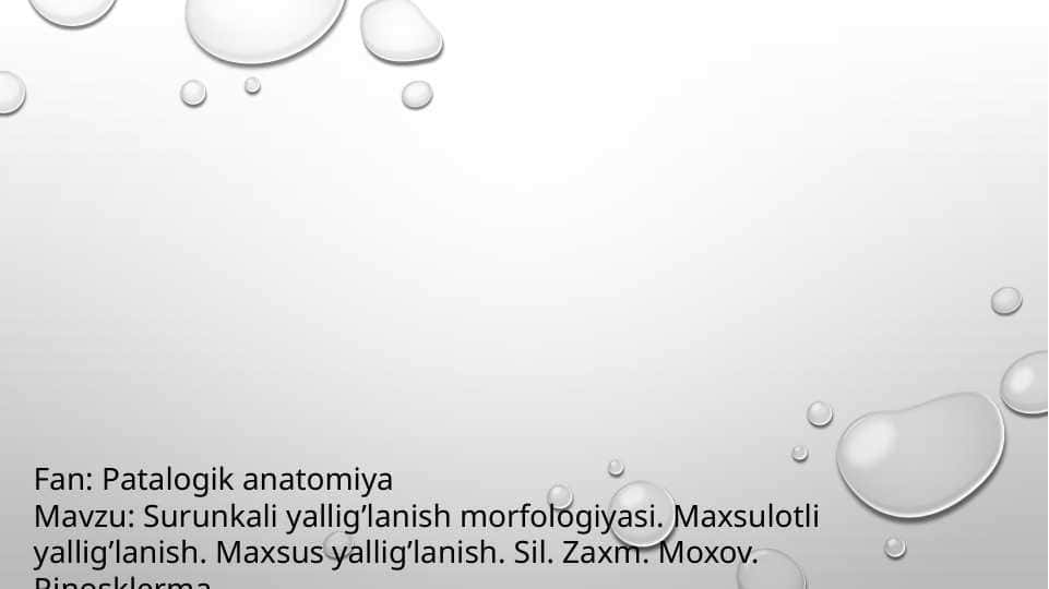 Surunkali yallig’lanish morfologiyasi. Maxsulotli yallig’lanish. Maxsus yallig’lanish. Sil. Zaxm. Moxov. Rinosklerma