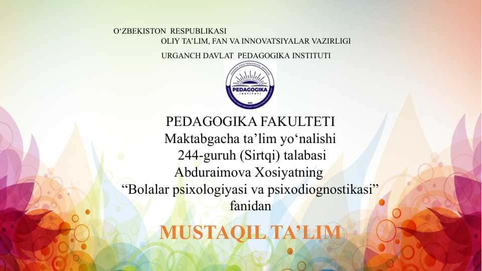 Psixologik tadqiqot o’tkazish shakllari.