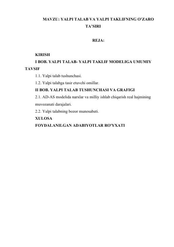 YALPI TALAB VA YALPI TAKLIFNI MODELI.docx