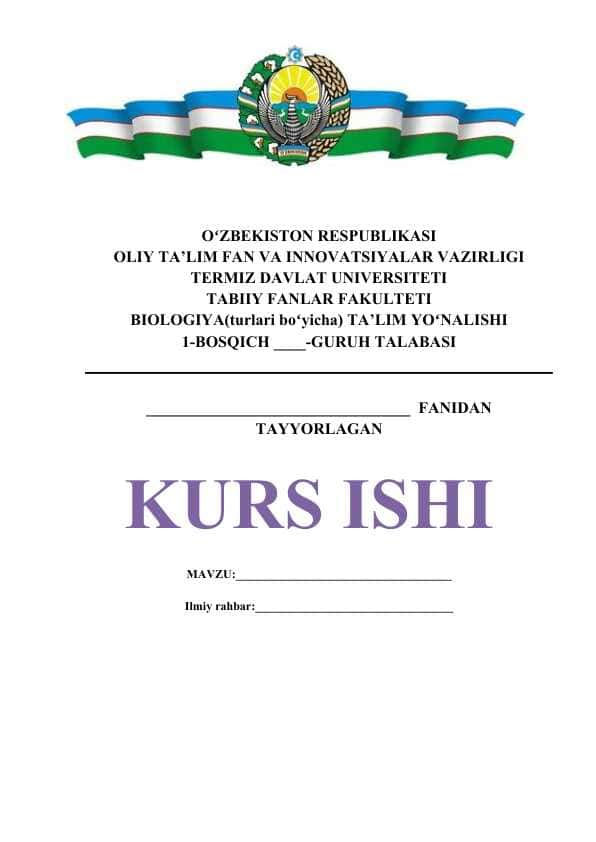 BURCHOQDOSHLAR FABACEAE KURS ISHI