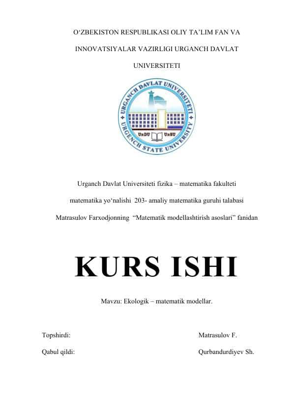 Ekologik – matematik modellar.docx