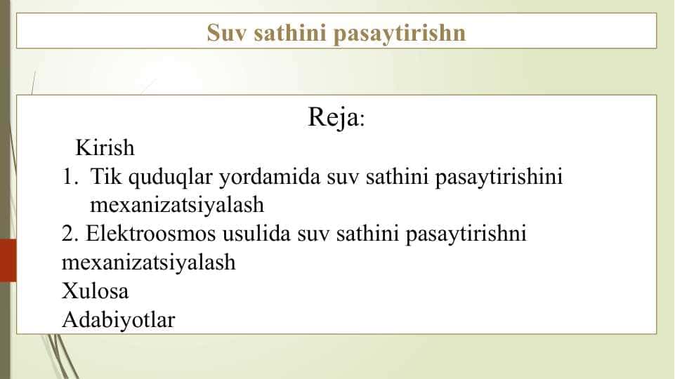 Suv sathini pasaytirishn