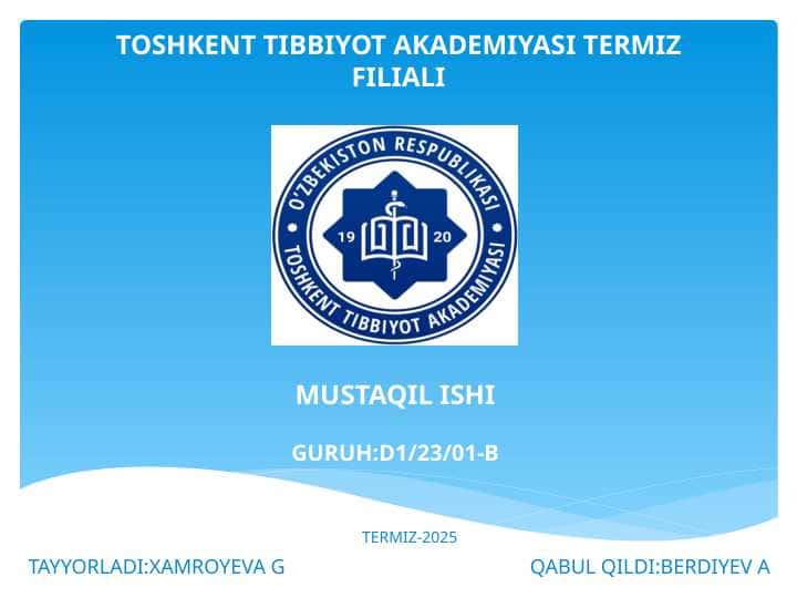 OIV/OITS kasallik kelib chiqishi va oldini olish chora tadbirlari