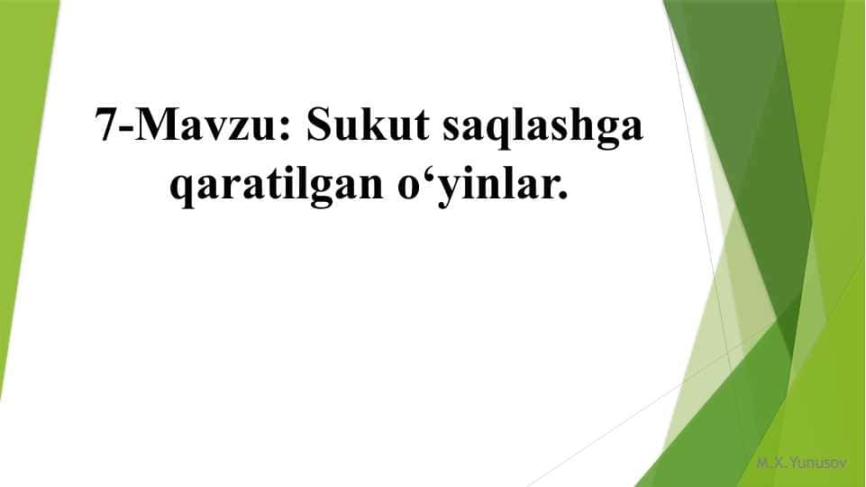 Sukut saqlashga qaratilgan o‘yinlar.