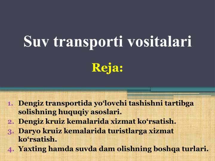Suv transporti vositalari