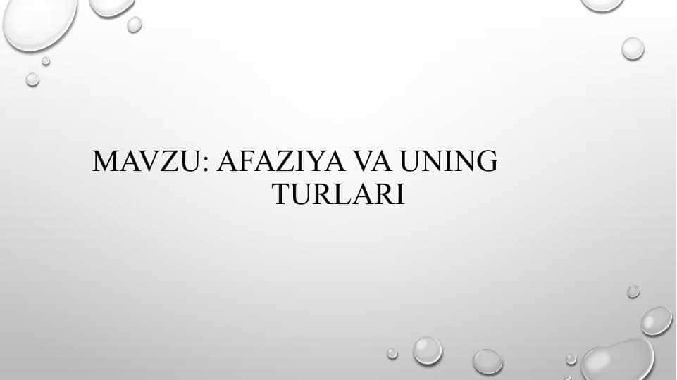 Afaziya va uning turlari