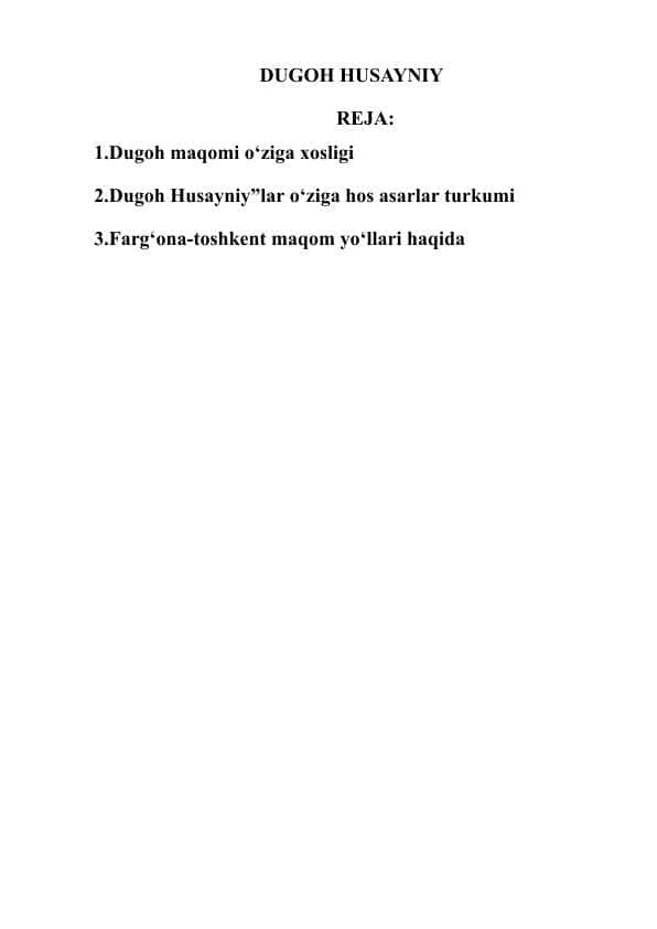 DUGOH HUSAYNIY