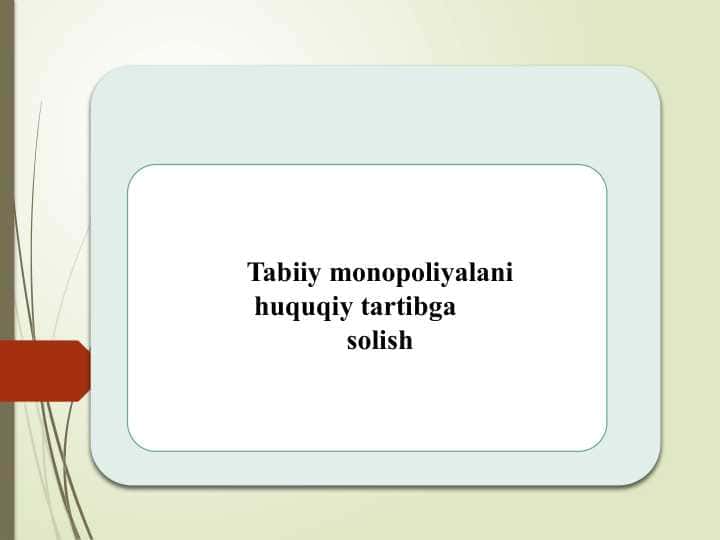Tabiiy monopoliyalani huquqiy tartibga solish