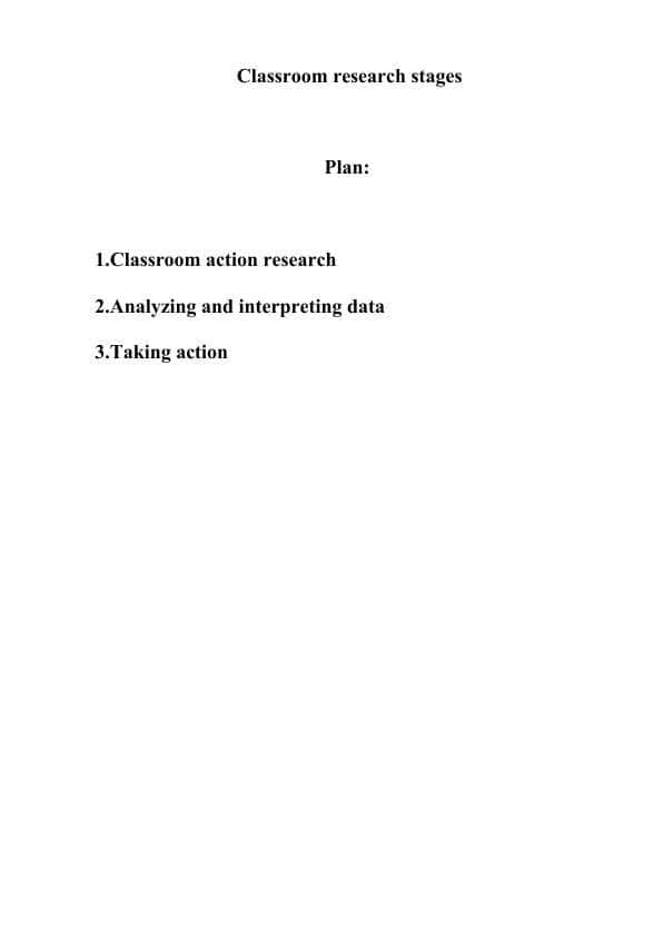Classroom research stages