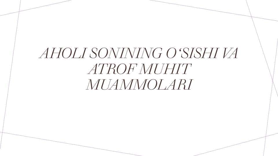 Aholi sonining osishi