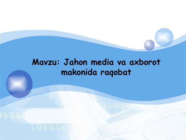 Jahon media va axborot makonida raqobat