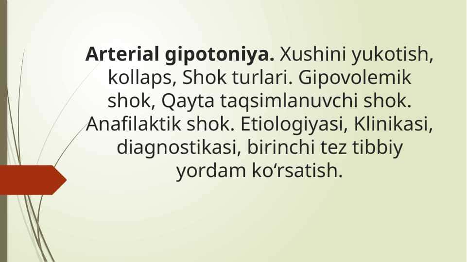 Arterial gipotoniya.