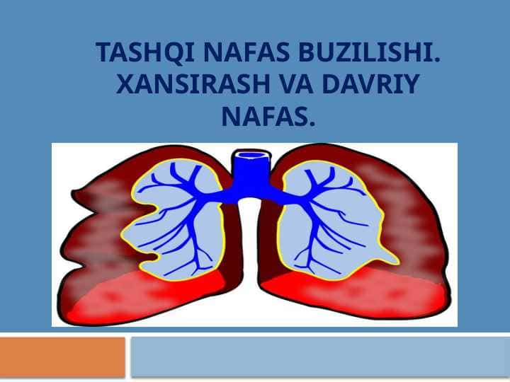 Tashqi nafas buzilishi. Xansirash va davriy nafas.
