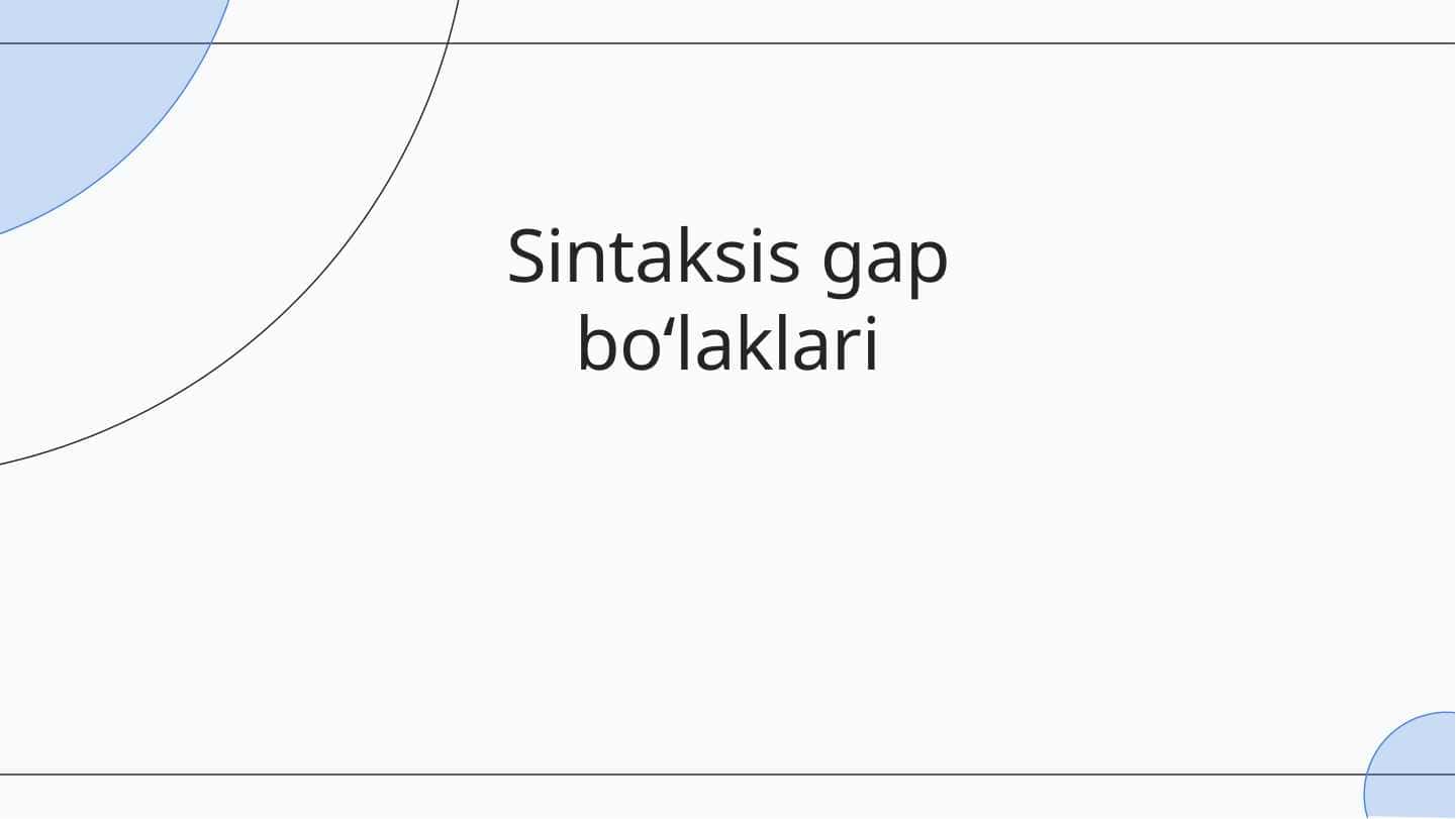 Sintaksis gap bo‘laklari