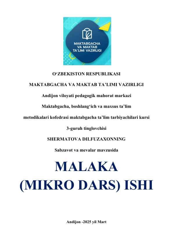Sabzavot va mevalar