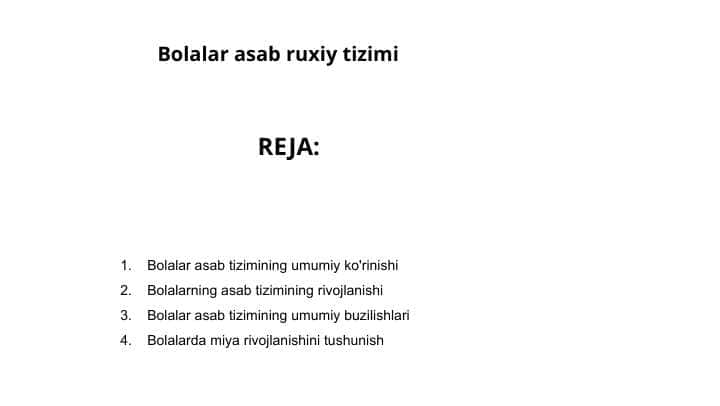Bolalar asab ruxiy tizimi