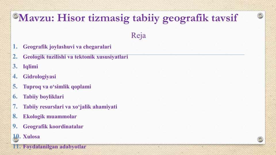 Hisor tizmasiga ta'rif