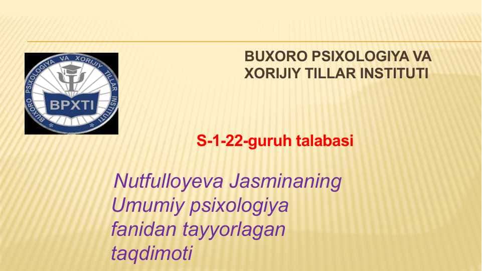 Psixologiya fani Diqqat