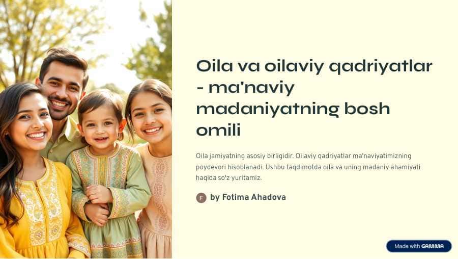 Oilaviy qadryatlar