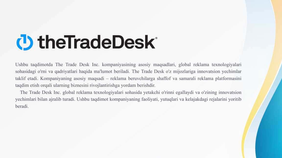 The Trade Desk Inc prezentatsiya